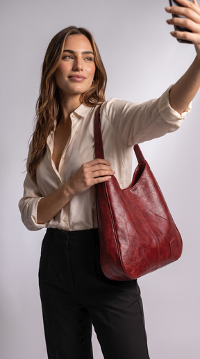 Bolso Hobo de Piel para Mujer - Berlim
